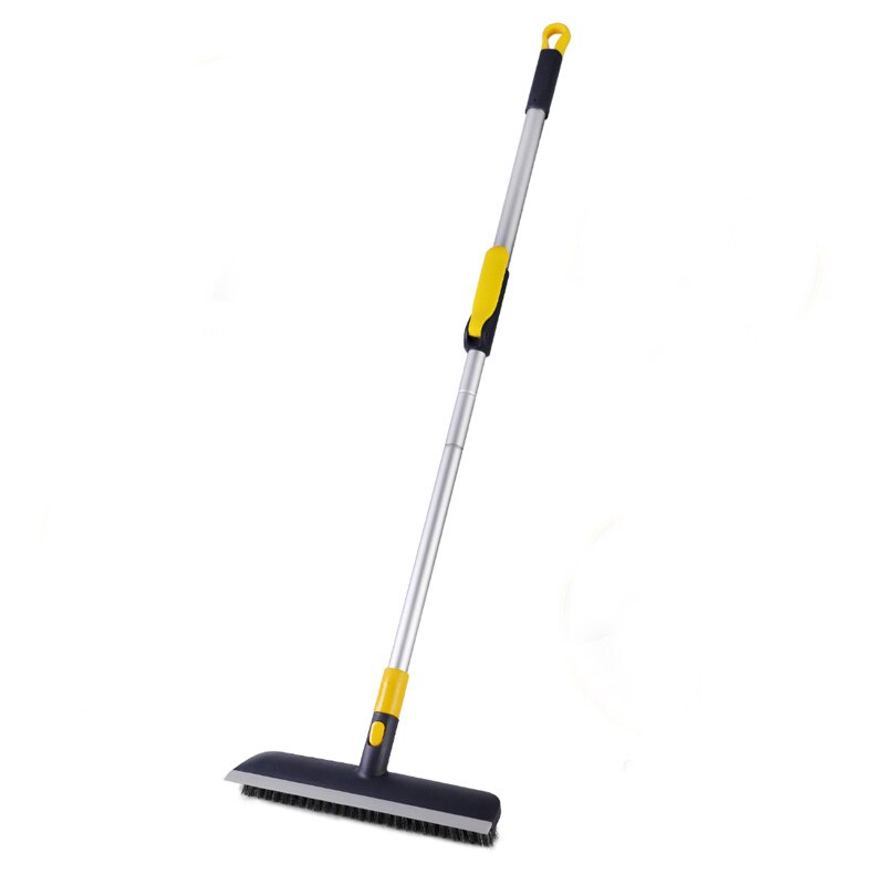 Yocada Scrape and Brush Floor Scrub Brush with Adjustable Long Handle 37&quot; to 51&quot; for Cleaning Bathroom Tile Bathtub Deck: Blue