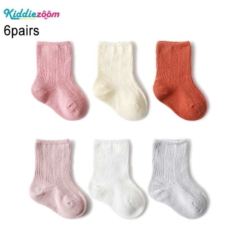 Einfarbig Baby Socken 6 Paare 2022 Frühling Kleinkind Junge Mitte Rohr Socken Sommer Atmungs Neugeborenen Mädchen Baumwolle Socke Zubehör: SK6002 / XS ( 0-6M )