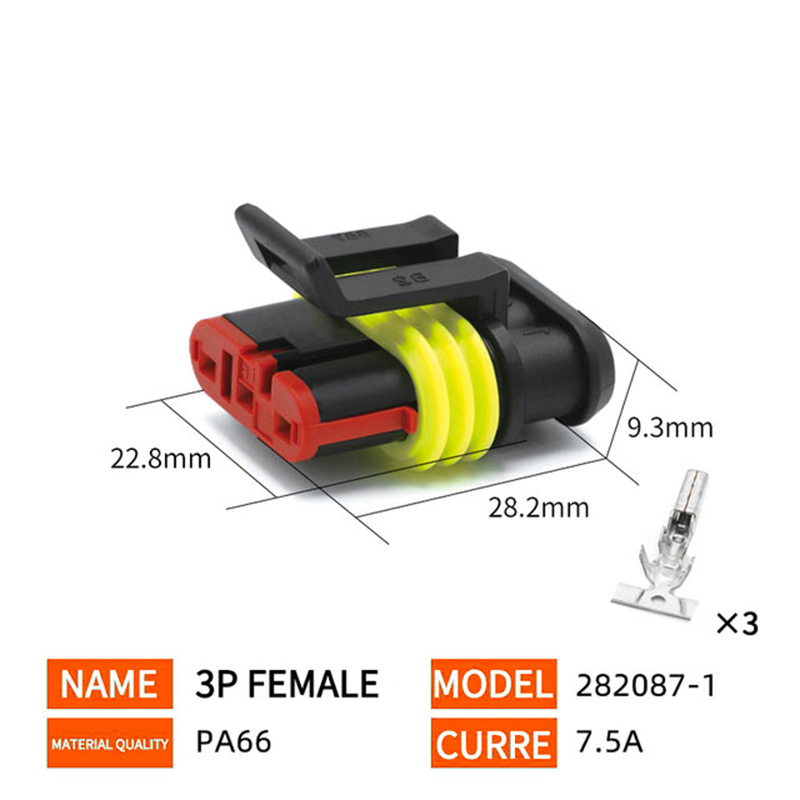 20/50/100Sets 1/2/3/4/5/6 Pin Way AMP Tyco Super Sealed Automotive Wire Connector Electrical Male Female Plug Terminals for Cars