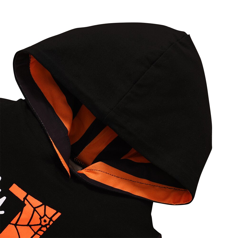 Neonati maschi vestito costume di Halloween Fantasma Cotone A Maniche Lunghe con Cappuccio Pagliaccetto Tuta A Strisce Maglione Vestiti Infantili vestito