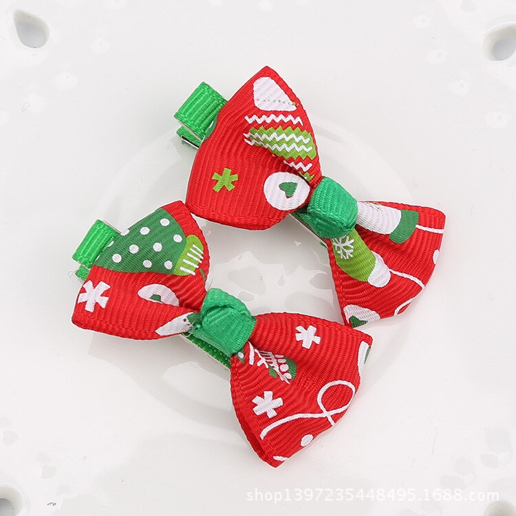 Anneau élastique pour cheveux, 2 pièces/ensemble, accessoires de cheveux de noël pour enfants, bande en caoutchouc, serre-tête pour filles: NO.8