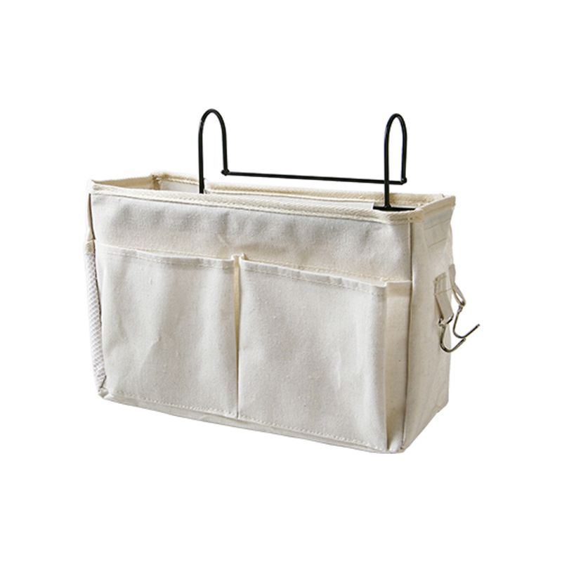 Bedside Caddy Hanging Storage Bag Organizer Dorm Room Phone Book Magazine Holder: white