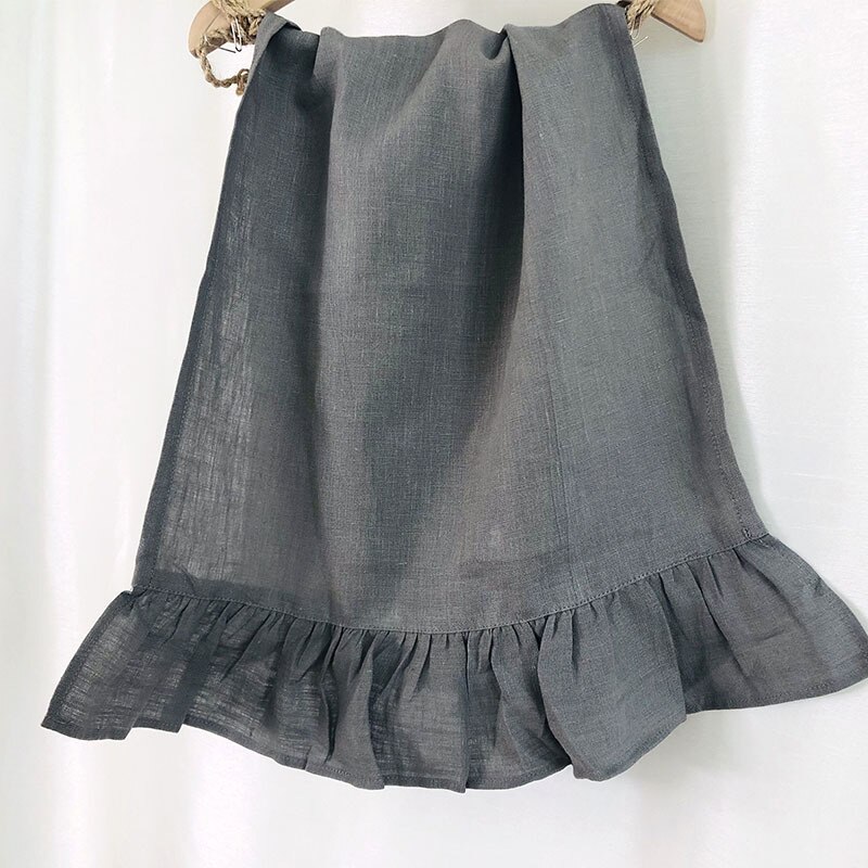 100% asciugamano in lino con volant 4 pezzi asciugamani assorbenti in lino naturale capelli multifunzionali adulti asciugamano per bambini per bagno 30*50cm: grigio