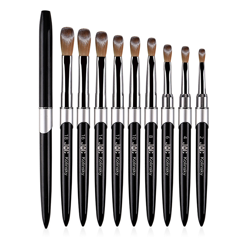 1PC Pędzel do paznokci akrylowych Kolinsky Sable Pędzel do akrylu UV Gel Carving Pen Brush Liquid Powder DIY Nail Drawing