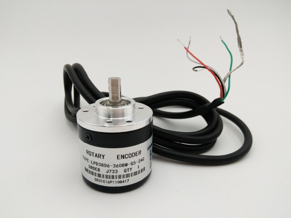 NEUE 360 P/R NPN DC5 ~ 24V AB 2ph Welle 6mm 1500rpm Inkrementelle Photoelektrischen Dreh Encoder + 1,5 M Kabel