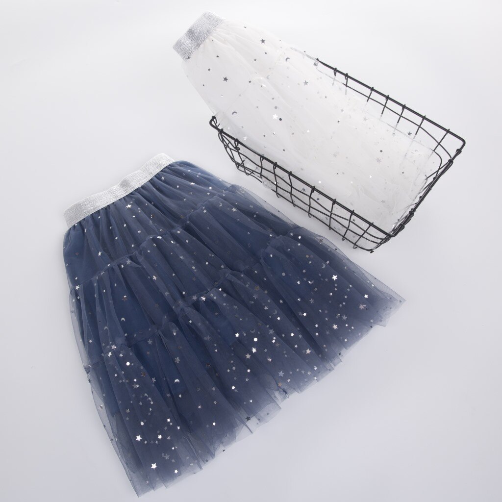 Rok Voor Meisje Baby Kleding Kinderen Alle-Wedstrijd Prinses Kleding Baby Maan Sterren Lovertjes Tutu Rokken Peuter Casual Outfits