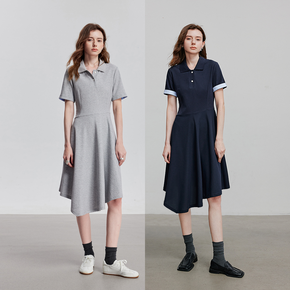 TOYOUTH Women Dress Summer Short Sleeve Casual POLO Dress 8529014