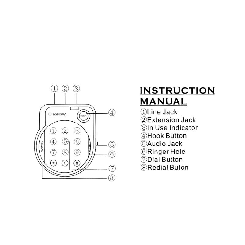 mini B Hands Mini Free Corded Telephone Phone Head + Headset