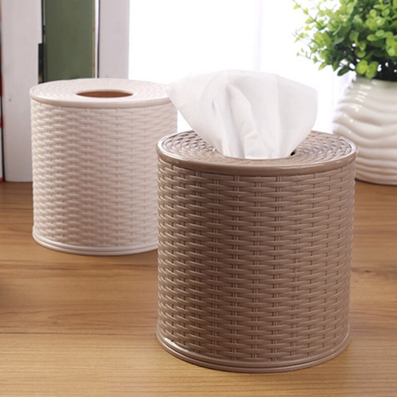 Plastic Tissue Box Holder Kitchen Living Room Simulation Rattan Tissue Storage Box Toilet Bathroom Roll Paper Rack Container #