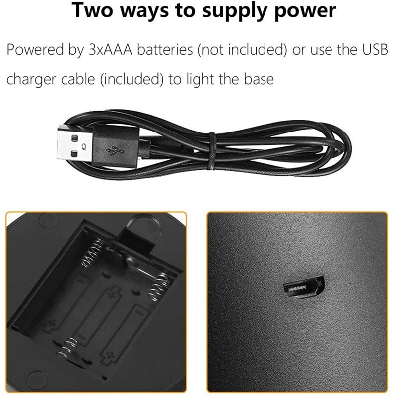 8Pack 3D Night Led Light Lamp Base 16 Kleuren Led Licht Display Base Met Afstandsbediening Voor Acryl En Hars glas