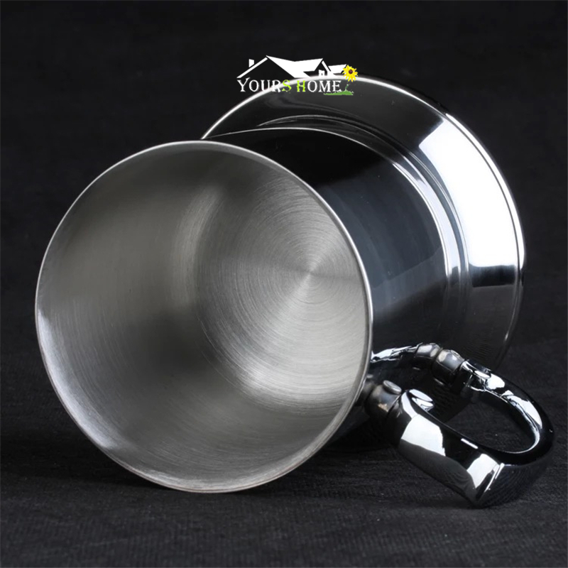 1 stück 420ml 304 Edelstahl Trommel Typ Moskau Becher Gehämmert Kupfer Überzogene Bier Becher Bier Tasse Wasser Glas drink Barware