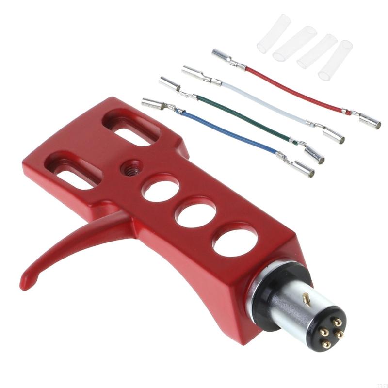 E56B Universal for LP Disc Record Player Phono Turntable Headshell 4-Pin Aluminum Alloy With Leadwires For Direct-Drive Turnt: green