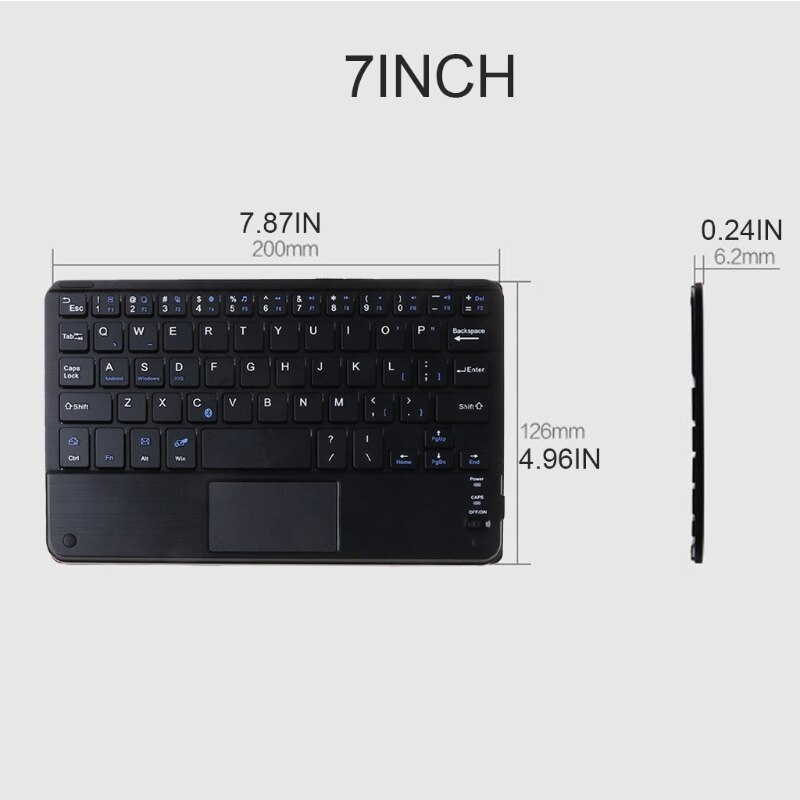 7/9/10 Inches Wireless Bluetooth Lightweight Keyboard with Touchpad Cellphone Tablet Keyboard Portable Travel Keypad