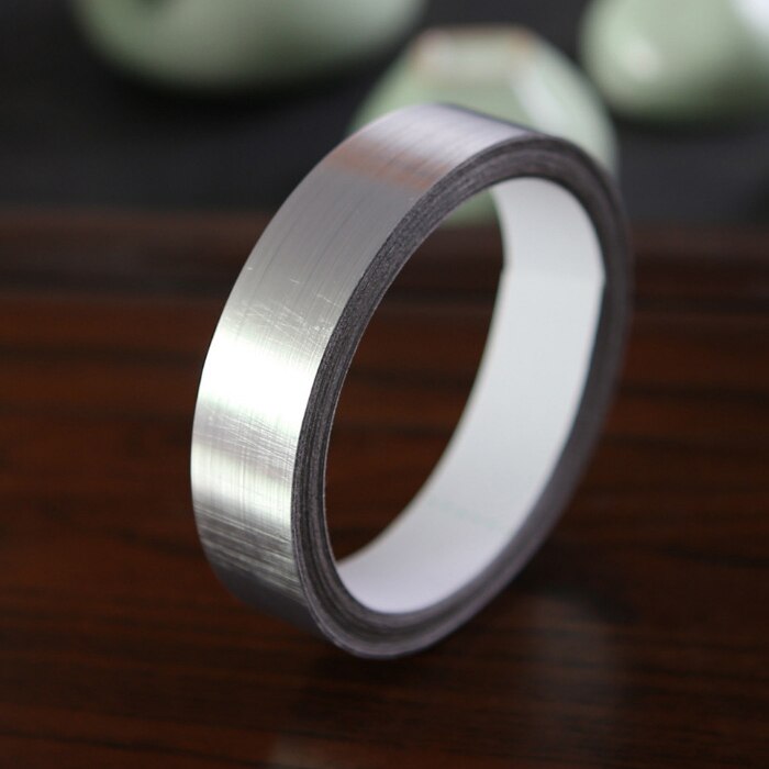 100M 2 Rollen Keramik Fliesen Mildewproof Lücke Band 5mm, 1 cm, 2cm Gold Silber Schwarz Band selbst Klebstoff Zauberstab Boden Band Heimat Zauberstab Dekor: 0.5cm / Silber--2 Rollen