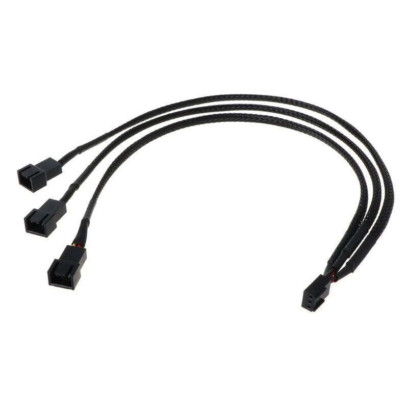 12V 30CM 3Pin Fan PWM 1 to 3 Way Power Supply Extension Cable Y Splitter Port Multiplier PC Computer Cooling 22AWG Wire