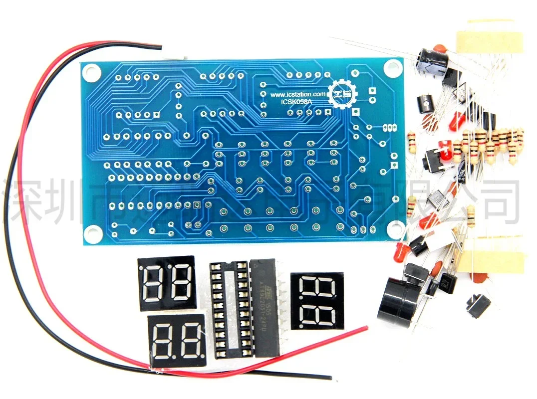 Kit de bricolaje reloj Digital 6 Bits C51 AT89C2051 Chip reloj despertador electrónico FR-4 PCB con Kit de aprendizaje de zumbador para Arduino