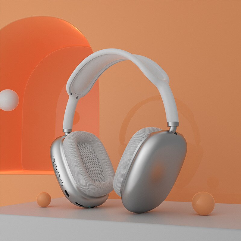 P9 – casque d&#39;écoute sans fil Bluetooth pour téléphone portable, avec caisson de basses: White