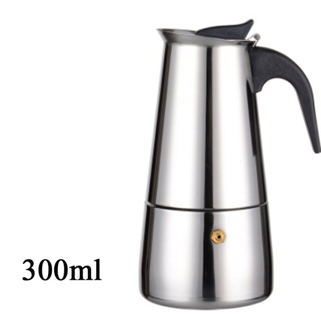 2/4/6/9 kopper rustfrit stål moka espre sso latte percolator komfur top kaffemaskine pot: 6 kopper