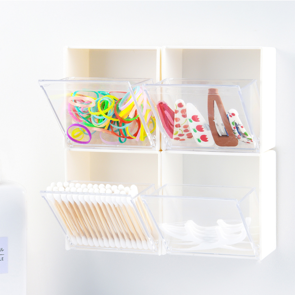 Bad Organizer Mauer-montiert Baumwolle Pad Halter bilden Plastik Lager Organizer Kasten Container Pro Baumwolle Tupfer Schmuck