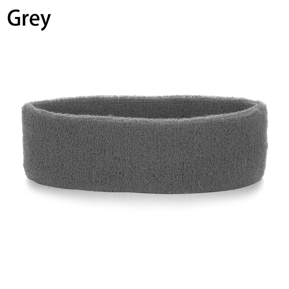 1PC Multicolor Cotton Unisex Sweatband Elastic Athletic Hair Bands Terry Cloth Moisture Wicking Working Outside Sports Accessory: Grey