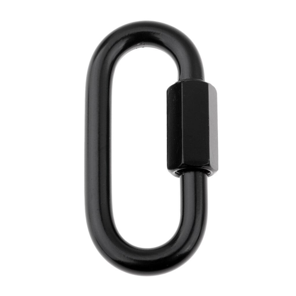 Stainless Steel D Shape Locking Carabiner Quick Link Chain Connector Keychain Buckle