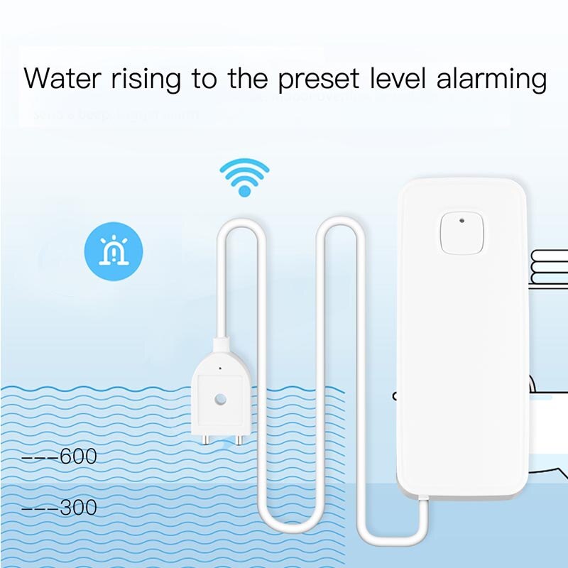 Tuya WiFi Smart Flood Sensor Water Leakage Detector Flood Overflow Alert Security Alarm System Smart Life App Remote Control
