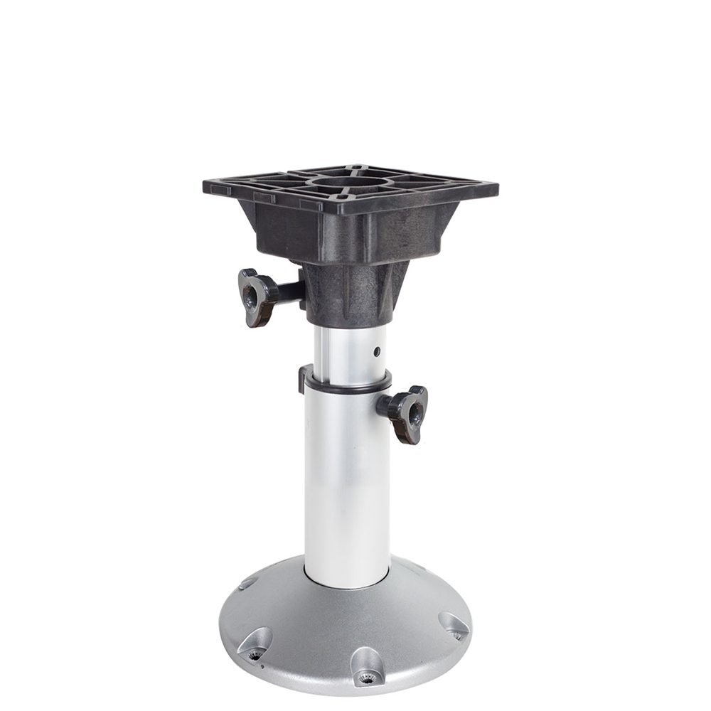 Oceansouth Adjustable Pedestal Aluminium Anodised Shaft Swivel Top For Standard Boat Seats