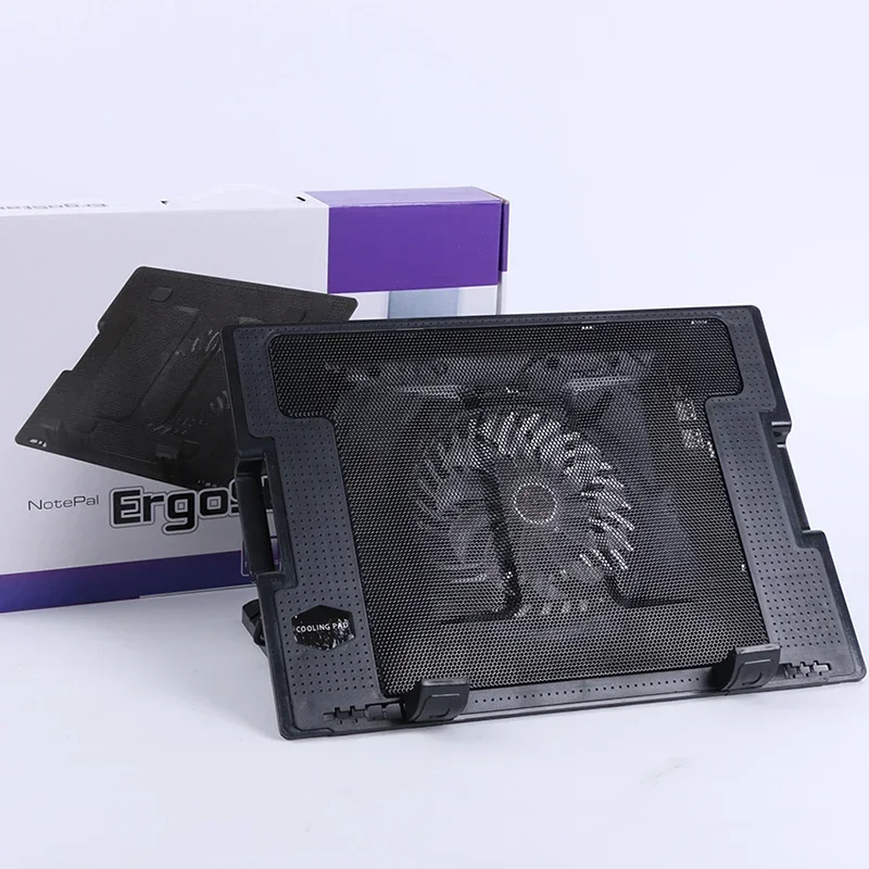 Laptop Cooler Cooling Pad, Slim Portable USB Powered Gaming Laptop Cooler Stand Holder Riser, Adjustable Height, Black