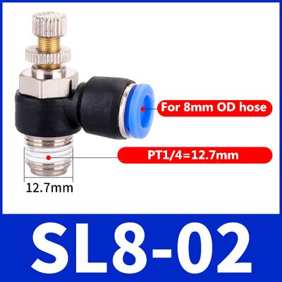 Luft  sl 1/8 1/4 3/8 1/2 hastighedskontrol pneumatisk fitting drosselventil controller 4 6 8 10mm slange slange hurtig forbindelse justerbar: 8-02