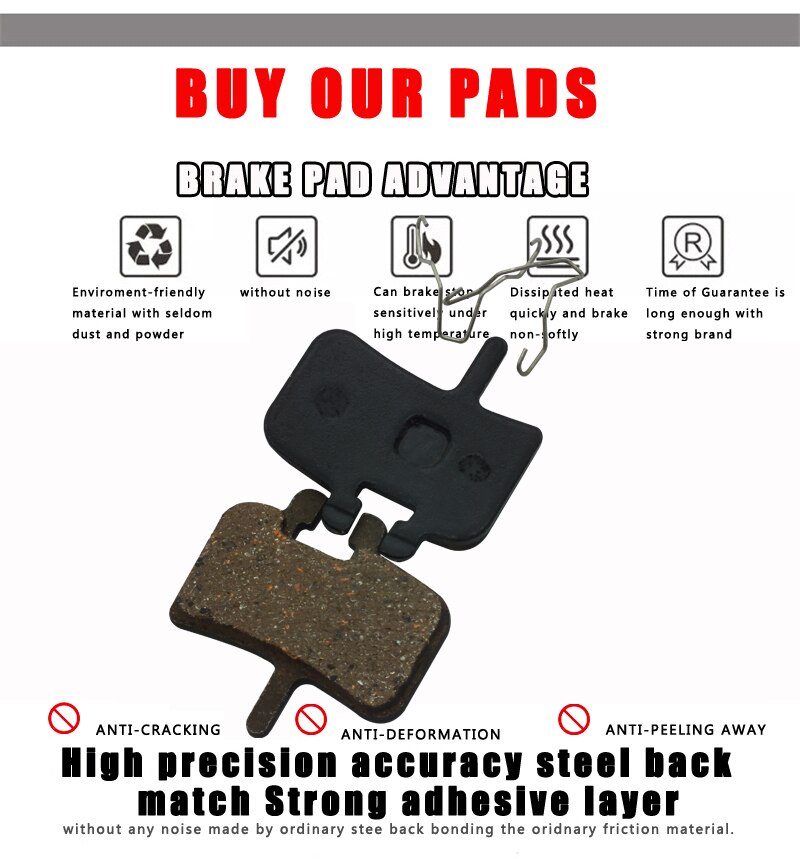 4 para MTB Góra rower rowerowy hamulec tarczowy Podkładka dla Hayes hmx-mag seria 9 MX1 półmetaliczne akcesoria