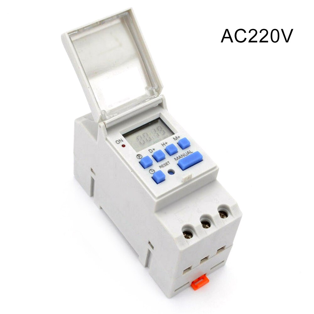 THC15A Digital Timer Switch Relay Control LCD DIN Programmable Street Lamp Billboard Power Supply Timer WITHOUT Waterproof Box: AC220V