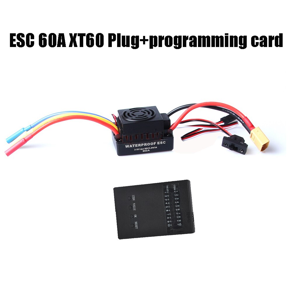 Impermeabile ESC 60A 80A 120A S-80A S-120A Brushless ESC Regolatore di Velocità Elettrico con 5.5V / 3A BEC per 1/8 1/10 1:10 RC Auto: 60A XT60 and card