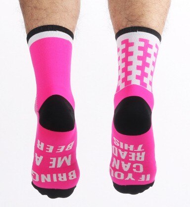 Hvis du kan læse denne unisex udendørs sport cykelsokker bjergsokker mtbbike sokker: Lyserød