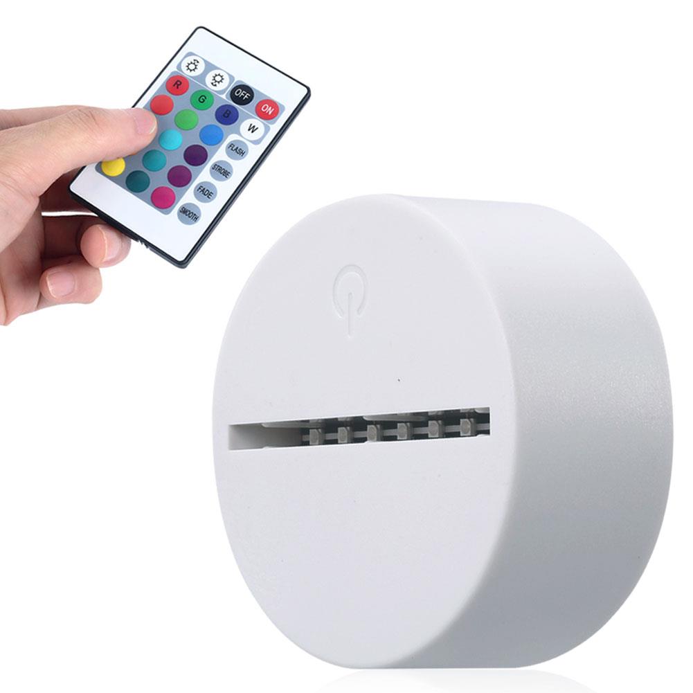 Socle lumineux 3D avec télécommande tactile lumineux romantique luminaire support de lampe Bases de lampe maison intérieure (seulement support de lampe): Only white holder