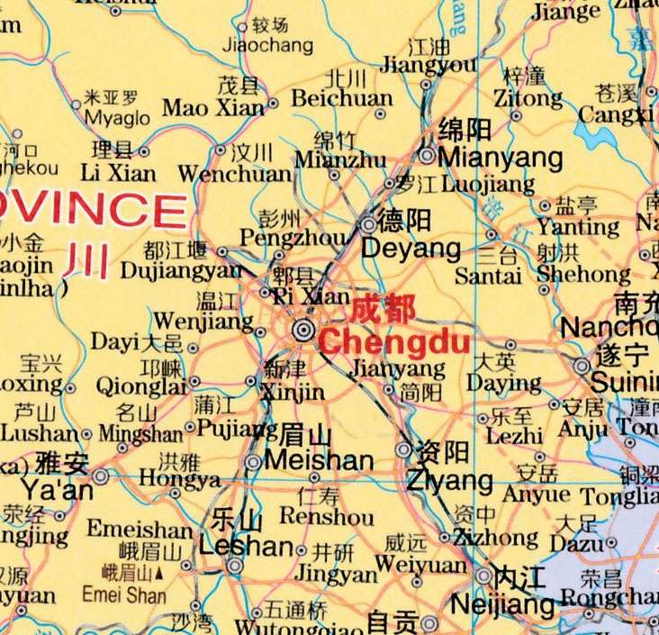 Chinese map Chinese and English contrast Large scale Clear and easy to read Large size foldable map Home office travel