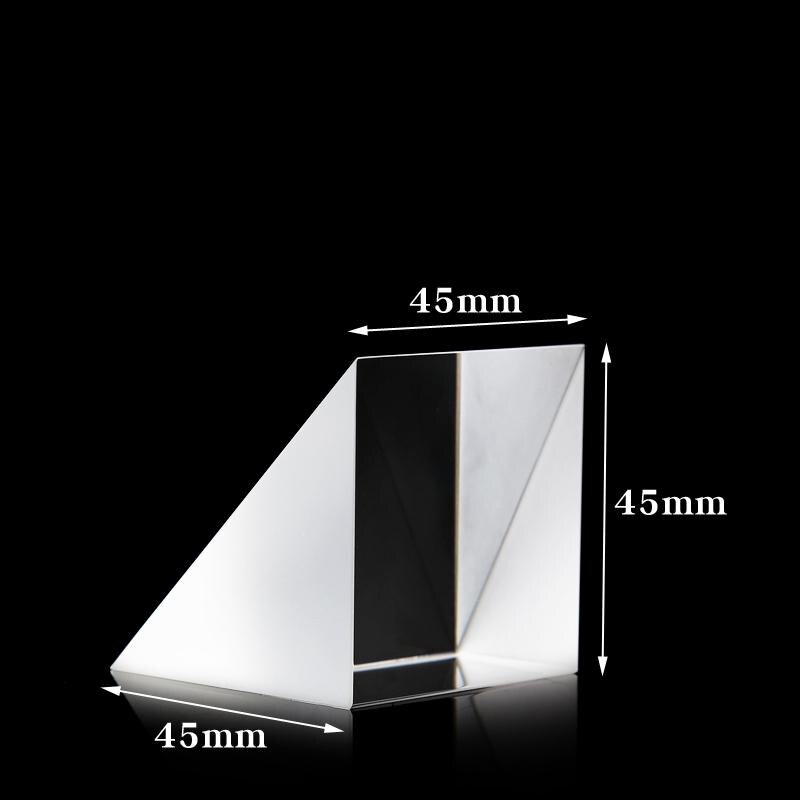 50*50*50mm/1.96*1.96*1.96in Optical Glass Prisms Equilateral Triangle Right Angle K9 Prisms Lens Light Spectrum Physics Optics