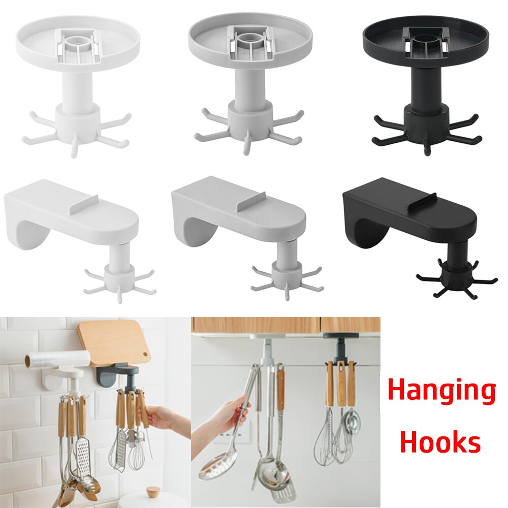 360 degrés crochet rotatif auto-adhésif support de rangement salle de bain organisateur mural support suspendu accessoires de cuisine