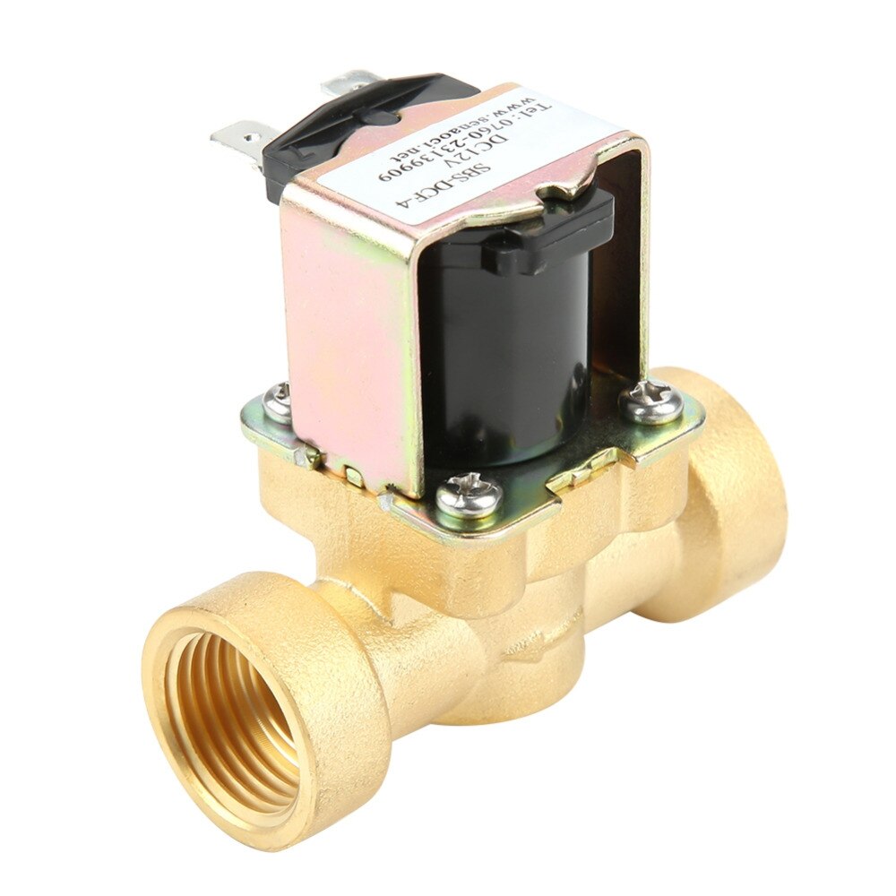 Válvula magnética de agua eléctrica de 12V CC, válvula solenoide de latón DN15 G1/2, válvula de flujo constante, interruptor regulador de presión