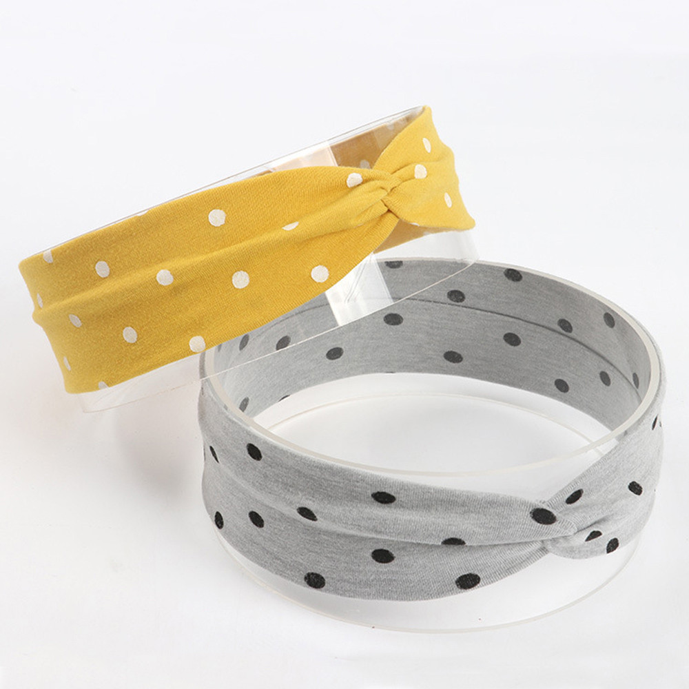 Leuke Baby Peuter Infant Hoofdband Dot Printing Stretch Haarband Hoofddeksels haar accessoriesbaby hoofdband