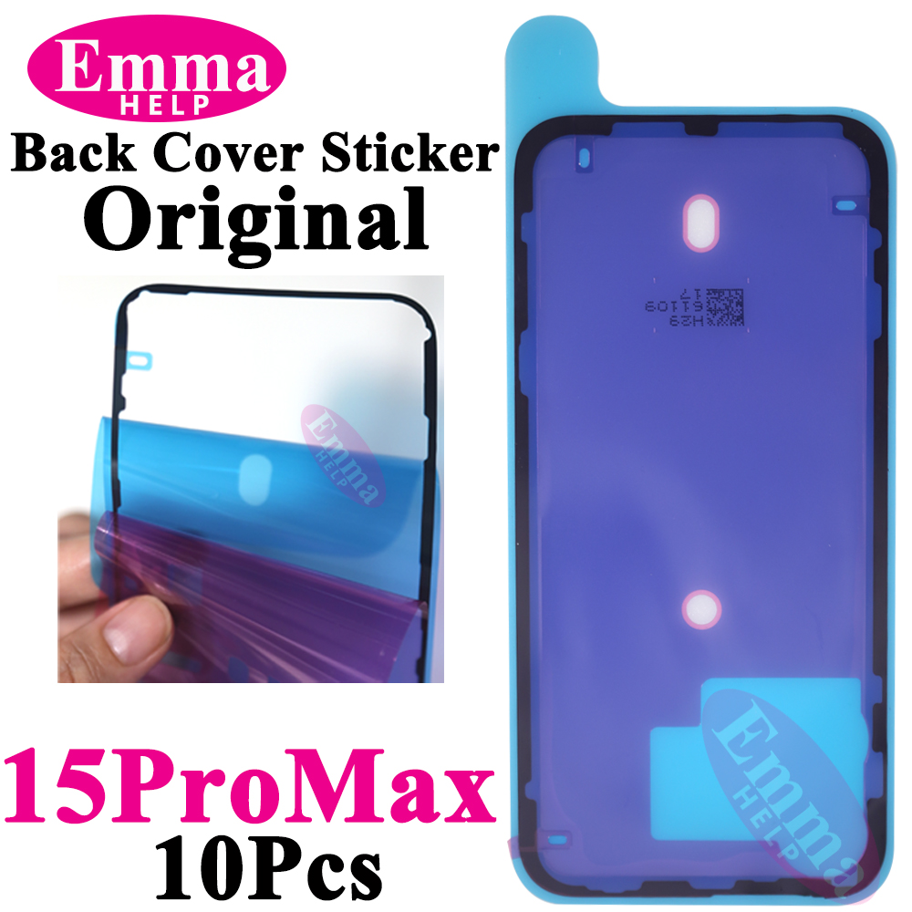 10pcs Back Cover Sticker for iPhone 14 15 Pro Max 16 Plus Back Frame Waterproof Seal Bezel Display Adhesive LCD Screen Frame: Dark Grey