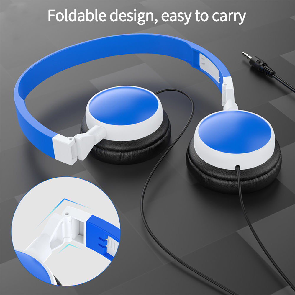 Moda com fio dobrável fones de ouvido 3.5mm alta fidelidade áudio baixo fone música esportes jogo fone para telefone desktop tablets pc
