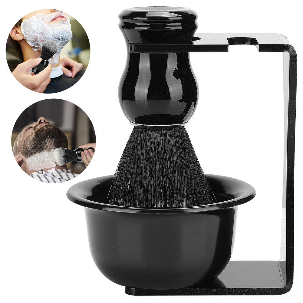 Cepillo de afeitar para hombre, conjunto de herramientas de estilo de pelo, para salón de peluquería, suministro para barbería, 3 unidades