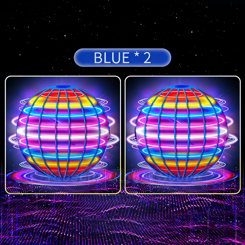 Magischer LED-Licht-Flugball-Spinner mit Handsteuerung 360° ° Rotierende Mini-UFO-Drohne Kinder-Partyspiel -Spielzeug: Grau