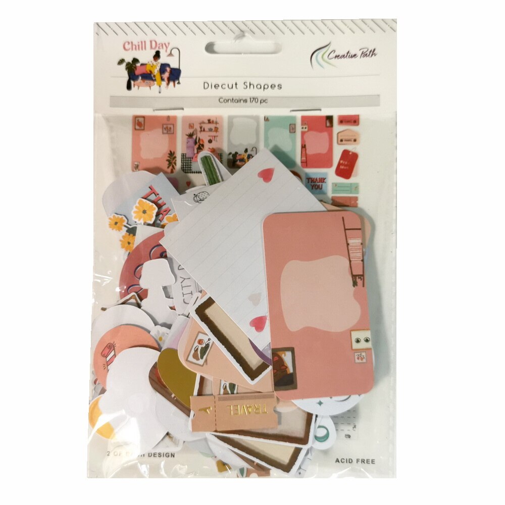 Efhemera con formas de papel para manualidades, de hoja, adornos, manualidades, álbum de recortes, diarios, 170 Uds.