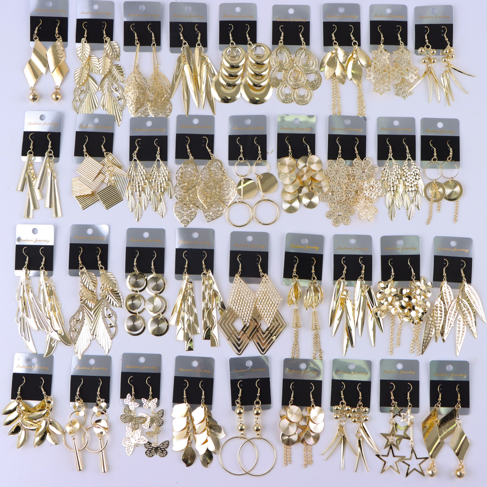 10/20/30/50 paar ohrhänger im boho-stil mit schmetterlings-, blatt- und tropfenanhänger für damen – charmanter schmuck für partys: Weiß / Bronze