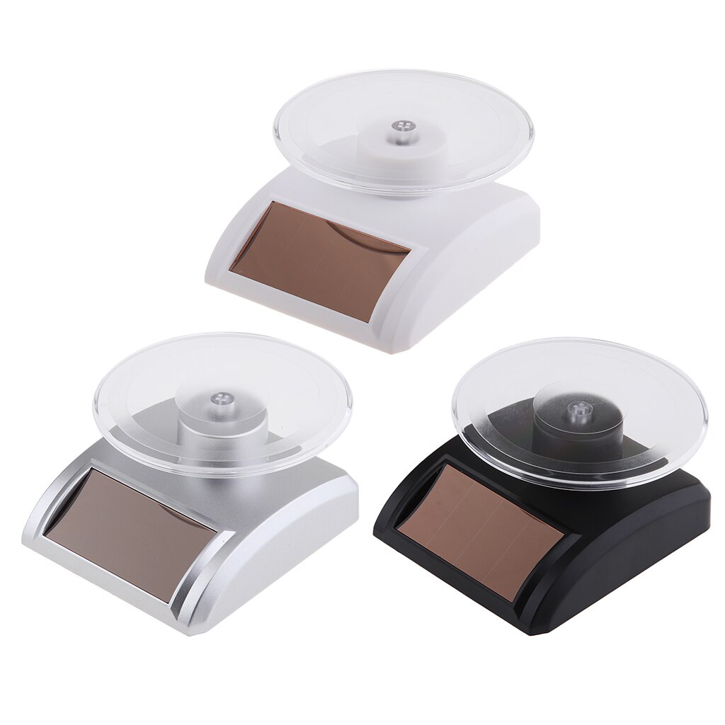 Mini Solar Powered Turntable Rotating Display Stand Holder Watch Phone Jewelry 360 Degree Rotating Jewelry Display