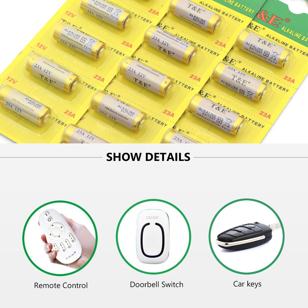 23A 12V Alkaline Batterijen 23A 23AE A23 E23A V23GA MN21 GP23A LRV08 8F10R 8LR23 8LR923 Droge Batterij Voor Afstandsbediening controle Radio