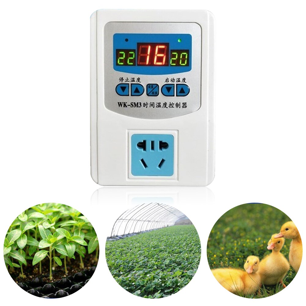 WKSM3 220V Digital Thermostat Temperature Controller Microcomputer Socket