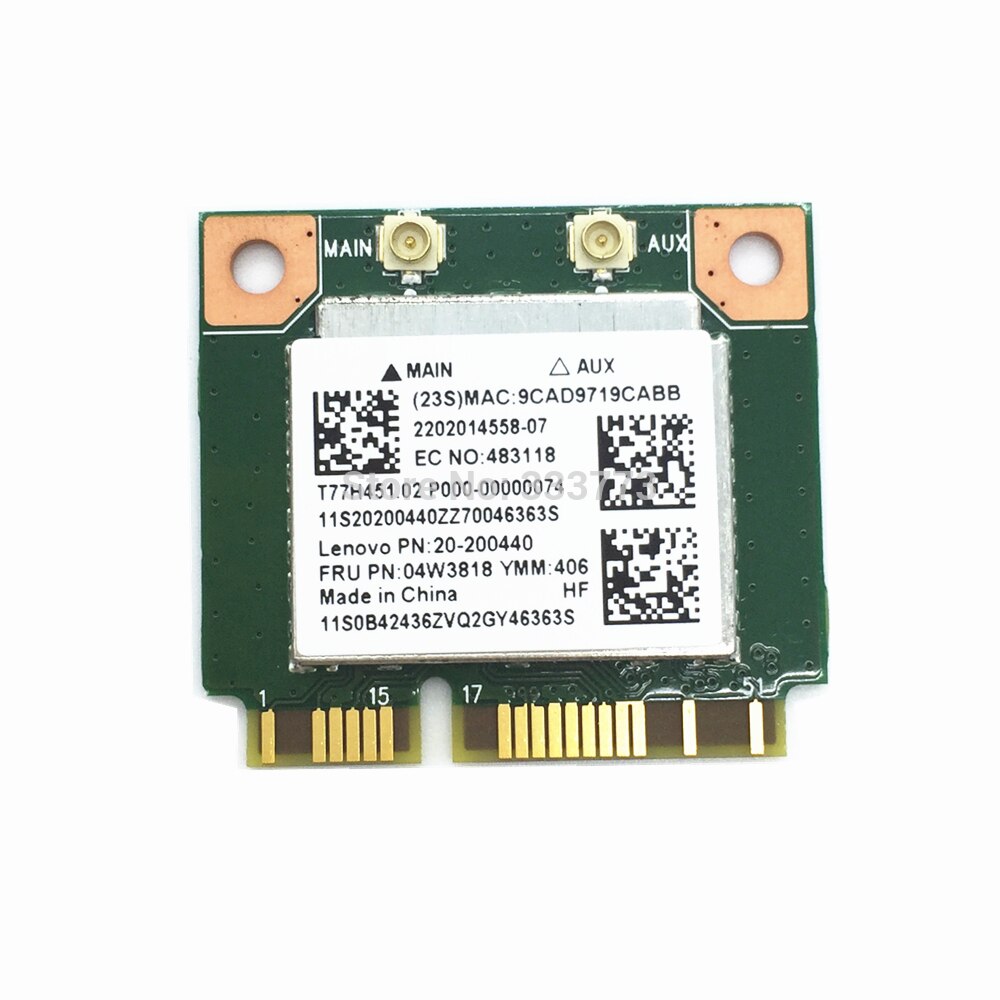 WiFi BGN+BT4.0 Card For Lenovo 20200439 20200440 20200224 20200222 11202485 20200336 20200571 20200437 20200217 20200497 Series