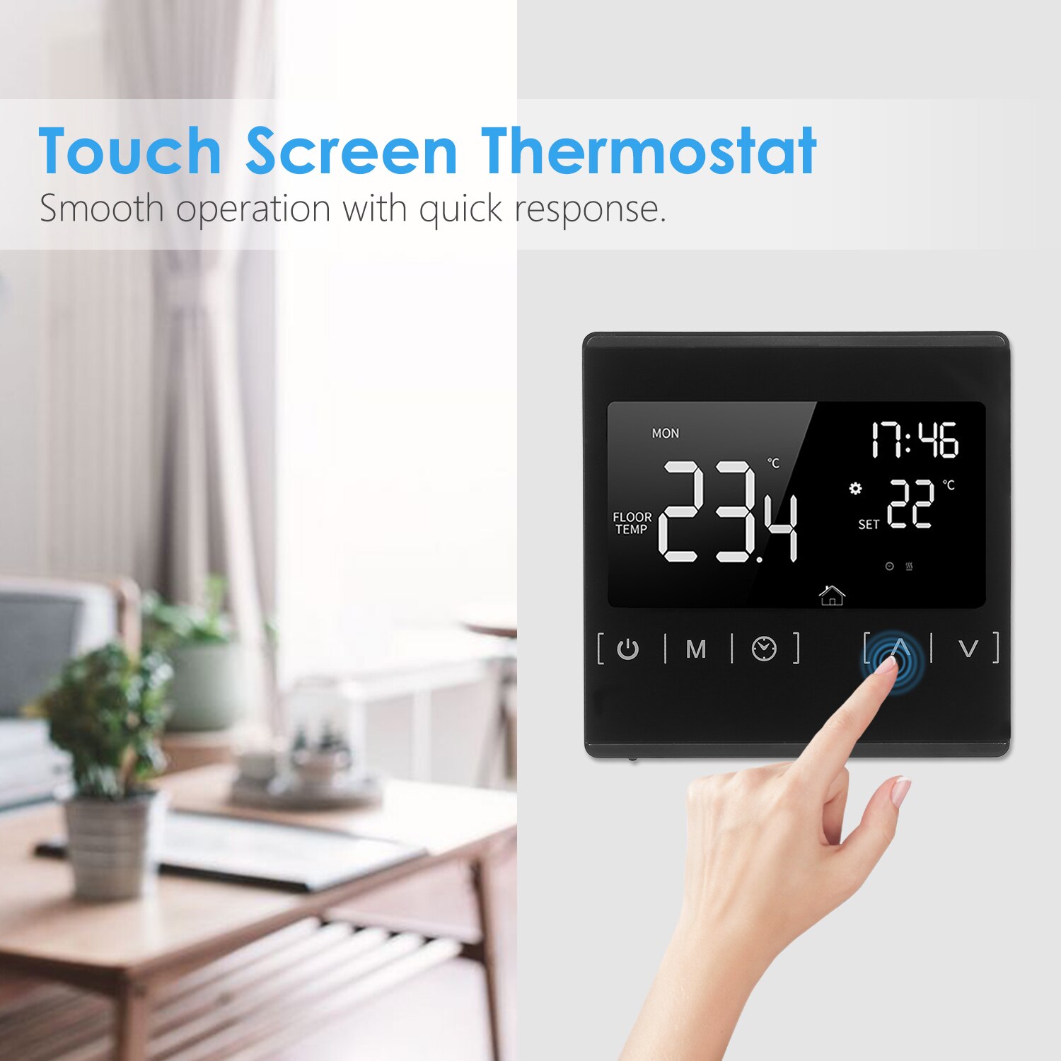 Smart Touchscreen Thermostat for Home Programmable Electric Water Heating System Thermoregulator Temperature Controller